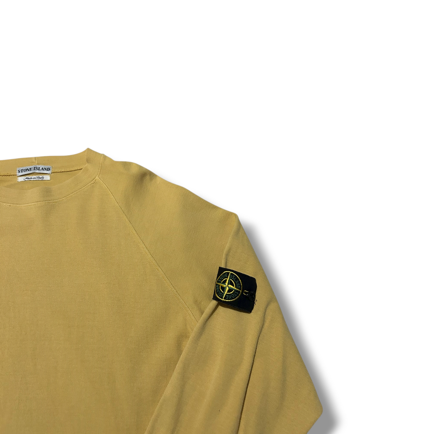 Stone Island SS/1995 Garment Dyed Crew Sweatshirt Size XL Mustard Yellow