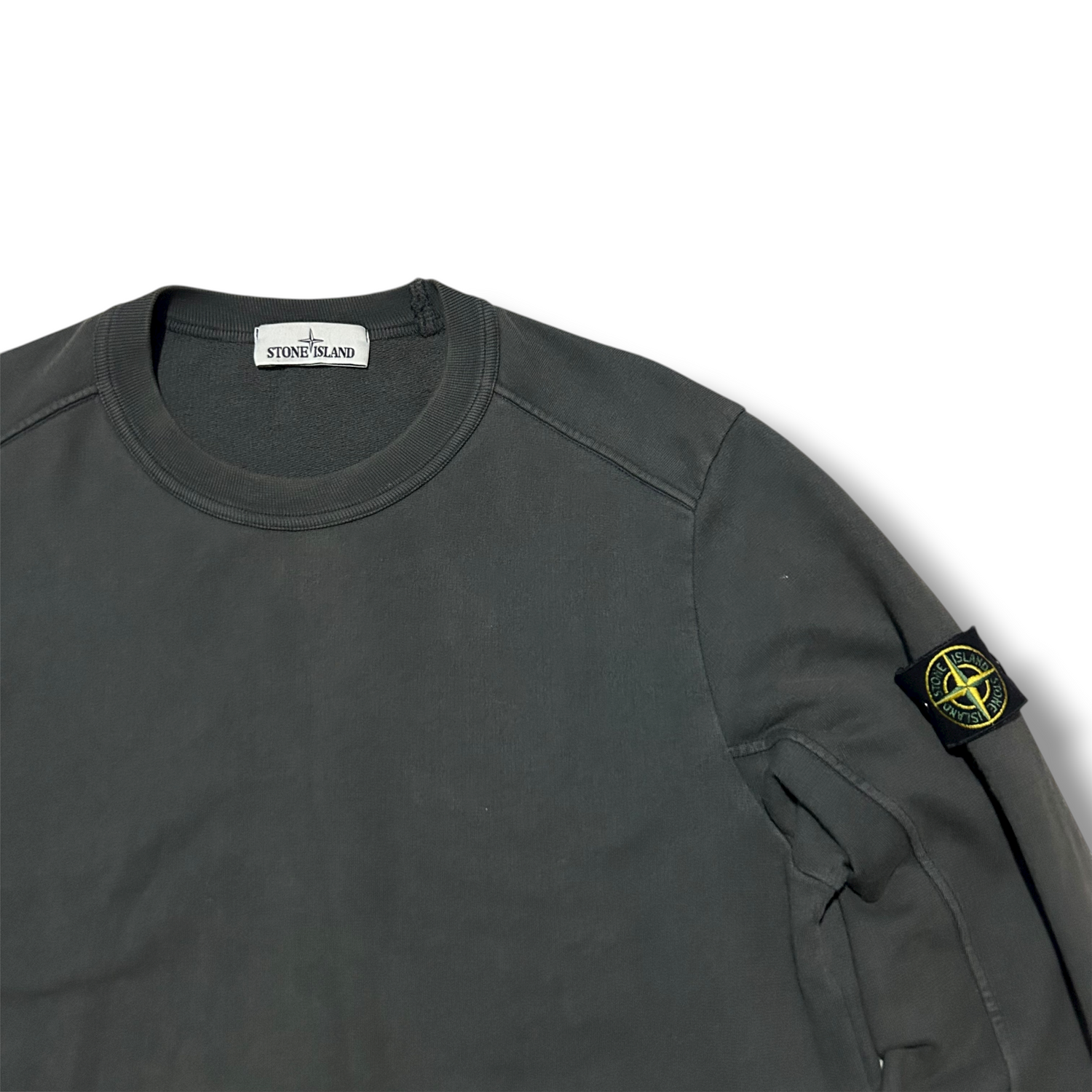 Stone Island Dark Green Spellout Crewneck Sweatshirt - XL