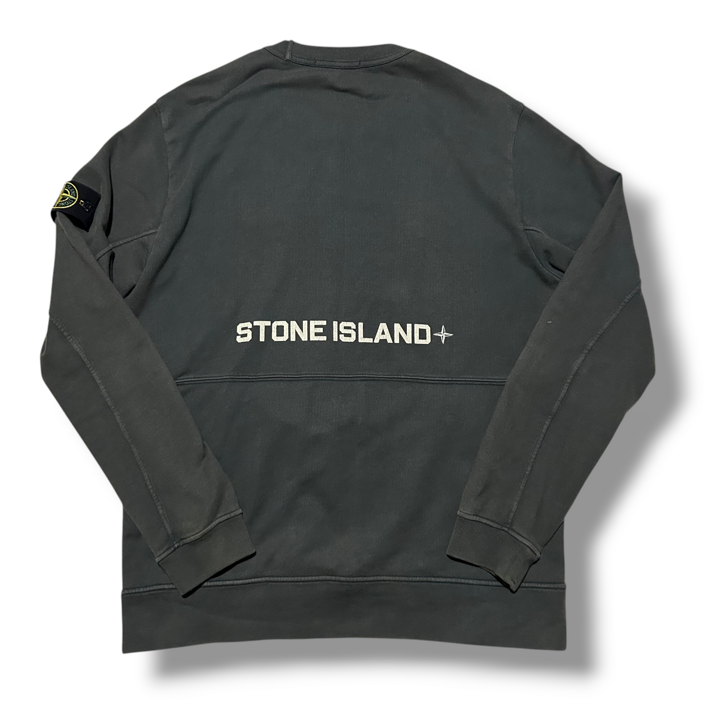 Stone Island Dark Green Spellout Crewneck Sweatshirt - XL