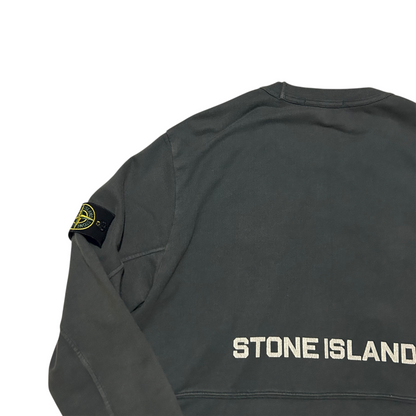 Stone Island Dark Green Spellout Crewneck Sweatshirt - XL