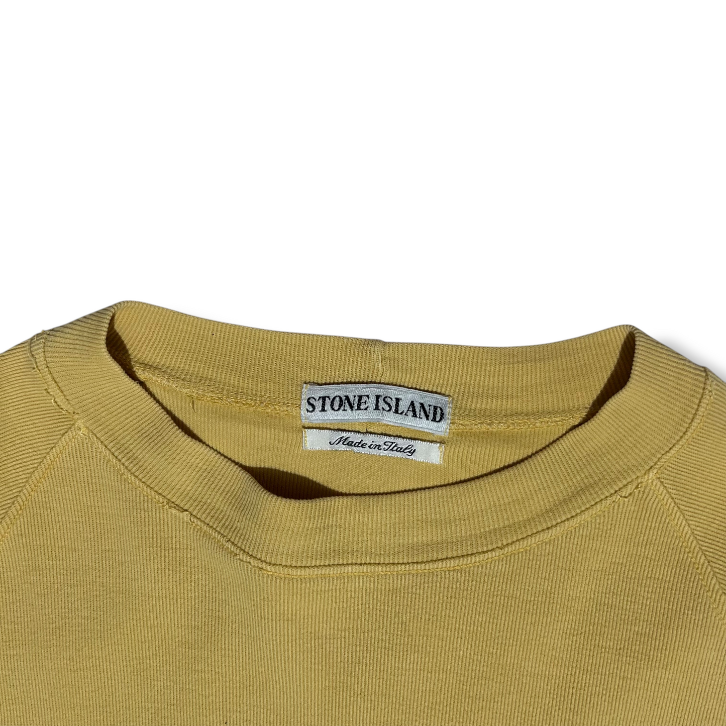 Stone Island SS/1995 Garment Dyed Crew Sweatshirt Size XL Mustard Yellow