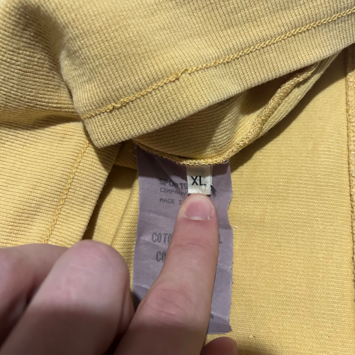 Stone Island SS/1995 Garment Dyed Crew Sweatshirt Size XL Mustard Yellow